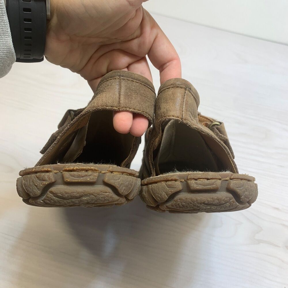 Born Sandals Mens 12 / 46 M Fisherman Brown Leather Slingback Casual Comfort - Picture 4 of 8